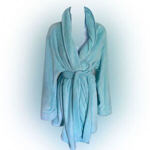 Sleep Sense Plush Robe - M blue lush terry , polyester